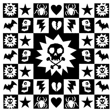 Gothic Punk Skull Wooden Puzzle Square from ArtsNow.com Front