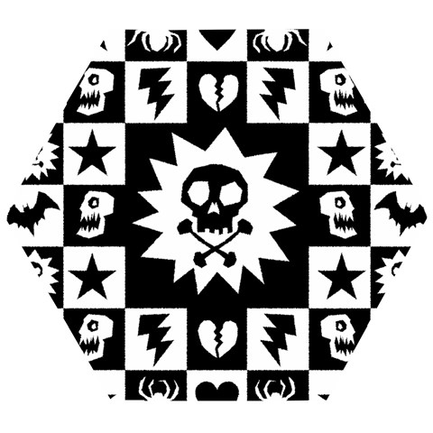 Gothic Punk Skull Wooden Puzzle Hexagon from ArtsNow.com Front