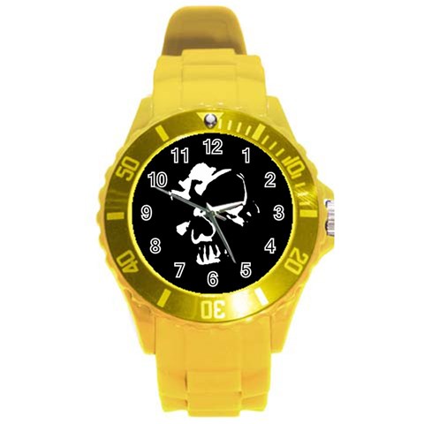 Gothic Skull Round Plastic Sport Watch (L) from ArtsNow.com Front