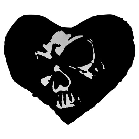 Gothic Skull Large 19  Premium Heart Shape Cushion from ArtsNow.com Back