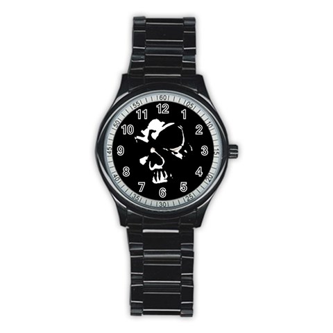 Gothic Skull Stainless Steel Round Watch from ArtsNow.com Front