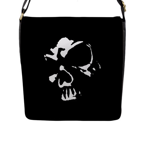 Gothic Skull Flap Closure Messenger Bag (L) from ArtsNow.com Front