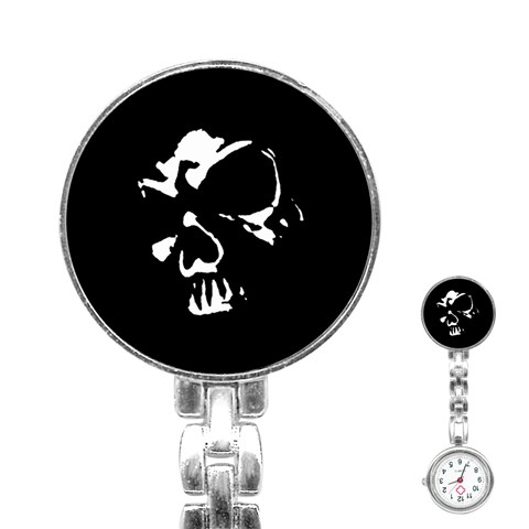 Gothic Skull Stainless Steel Nurses Watch from ArtsNow.com Front