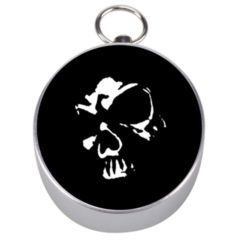 Gothic Skull Silver Compass from ArtsNow.com Front