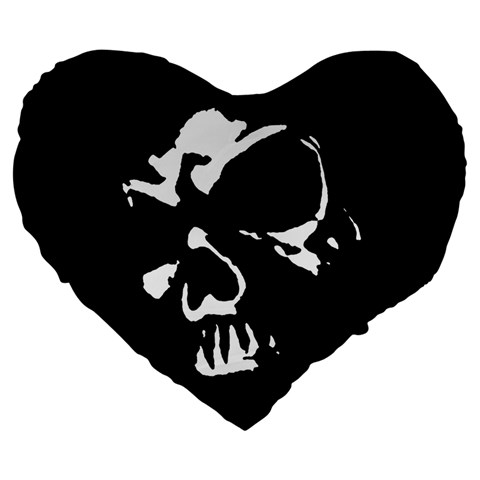 Gothic Skull Large 19  Premium Flano Heart Shape Cushion from ArtsNow.com Front