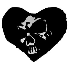 Gothic Skull Large 19  Premium Flano Heart Shape Cushion from ArtsNow.com Back