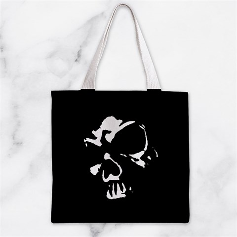 Gothic Skull Zipper Grocery Tote Bag from ArtsNow.com Front