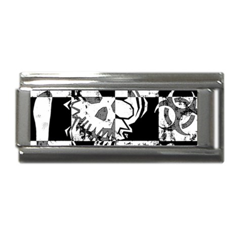 Grunge Skull Superlink Italian Charm (9mm) from ArtsNow.com Front