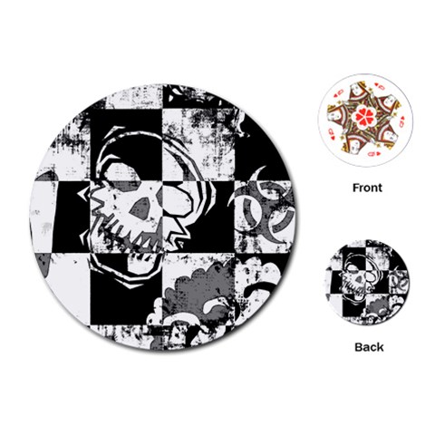 Grunge Skull Playing Cards Single Design (Round) from ArtsNow.com Front