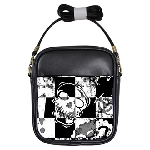 Grunge Skull Girls Sling Bag from ArtsNow.com Front