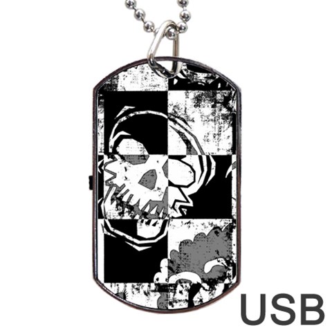 Grunge Skull Dog Tag USB Flash (One Side) from ArtsNow.com Front