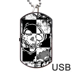 Grunge Skull Dog Tag USB Flash (Two Sides) from ArtsNow.com Front