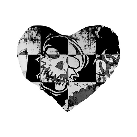 Grunge Skull Standard 16  Premium Heart Shape Cushion  from ArtsNow.com Back