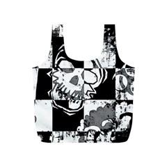 Grunge Skull Full Print Recycle Bag (S) from ArtsNow.com Front