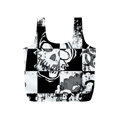 Grunge Skull Full Print Recycle Bag (S) from ArtsNow.com Back