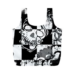 Grunge Skull Full Print Recycle Bag (M) from ArtsNow.com Front