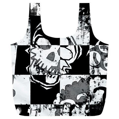 Grunge Skull Full Print Recycle Bag (XL) from ArtsNow.com Front