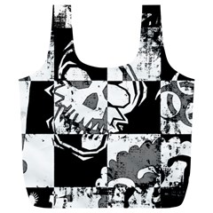 Grunge Skull Full Print Recycle Bag (XL) from ArtsNow.com Front