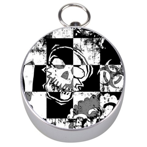 Grunge Skull Silver Compass from ArtsNow.com Front