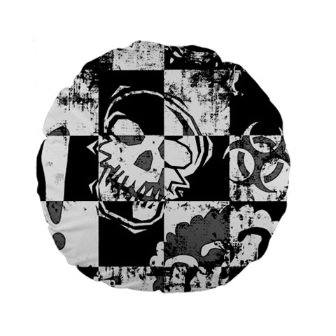 Grunge Skull Standard 15  Premium Flano Round Cushion  from ArtsNow.com Back