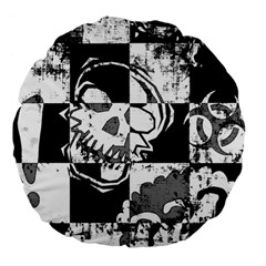 Grunge Skull Large 18  Premium Flano Round Cushion  from ArtsNow.com Front