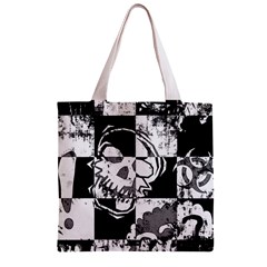 Grunge Skull Zipper Grocery Tote Bag from ArtsNow.com Back