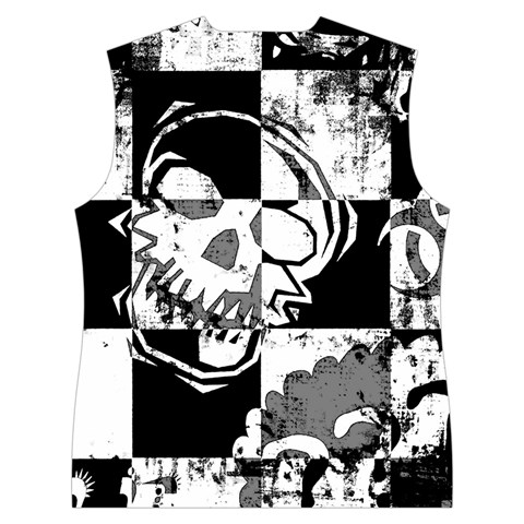 Grunge Skull Women s Button Up Vest from ArtsNow.com Back