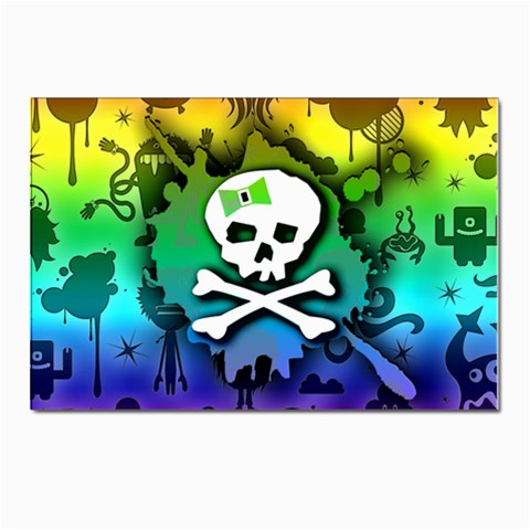 Kawaii Rainbow Skull Postcard 4 x 6  (Pkg of 10) from ArtsNow.com Front