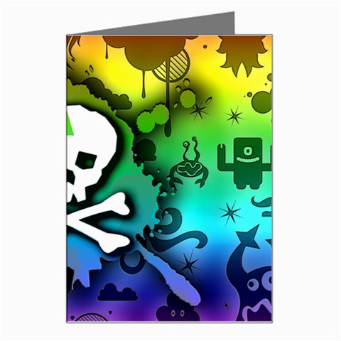 Kawaii Rainbow Skull Greeting Card from ArtsNow.com Left