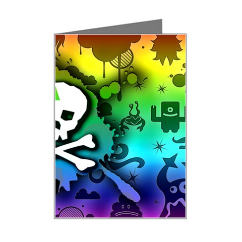 Kawaii Rainbow Skull Mini Greeting Card from ArtsNow.com Left