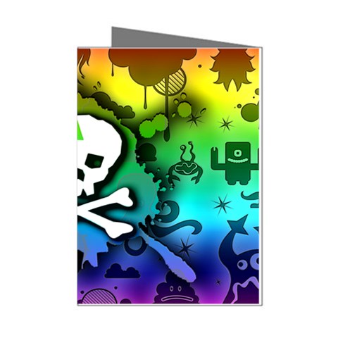 Kawaii Rainbow Skull Mini Greeting Cards (Pkg of 8) from ArtsNow.com Left