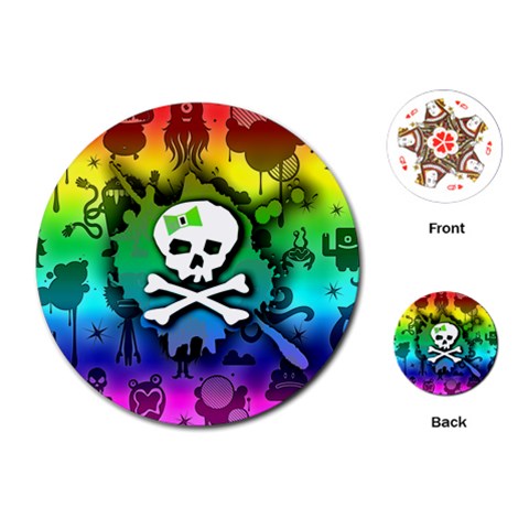 Kawaii Rainbow Skull Playing Cards Single Design (Round) from ArtsNow.com Front