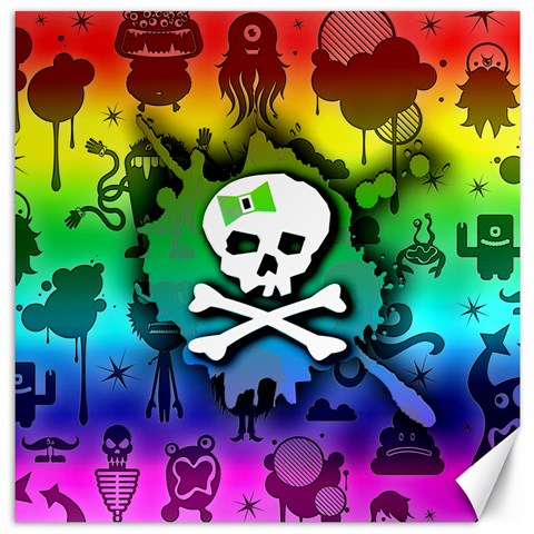 Kawaii Rainbow Skull Canvas 12  x 12  from ArtsNow.com 11.4 x11.56  Canvas - 1