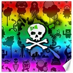 Kawaii Rainbow Skull Canvas 12  x 12 