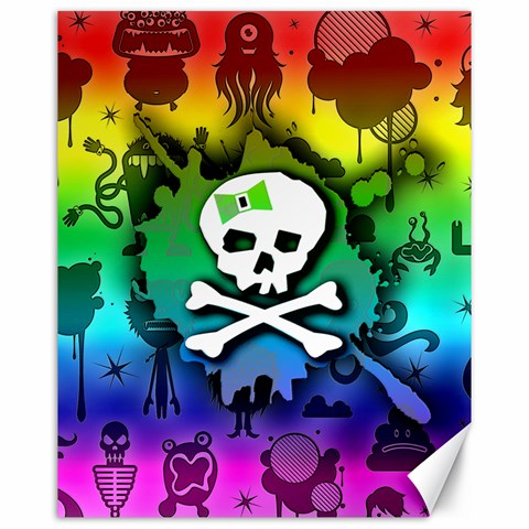 Kawaii Rainbow Skull Canvas 16  x 20  from ArtsNow.com 15.75 x19.29  Canvas - 1