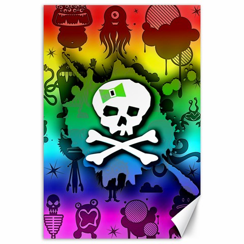 Kawaii Rainbow Skull Canvas 24  x 36  from ArtsNow.com 23.35 x34.74  Canvas - 1