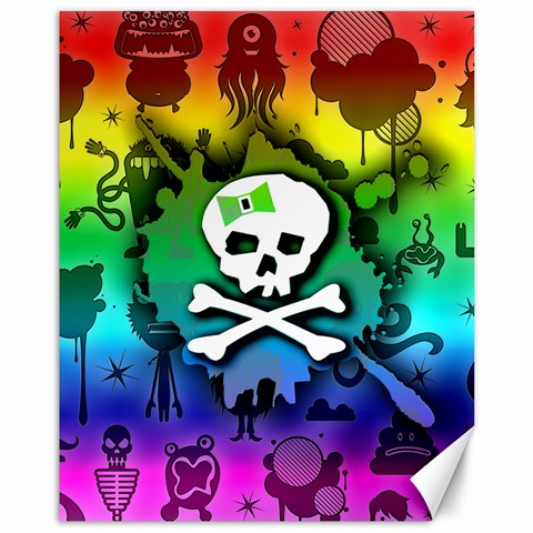 Kawaii Rainbow Skull Canvas 11  x 14  from ArtsNow.com 10.95 x13.48  Canvas - 1