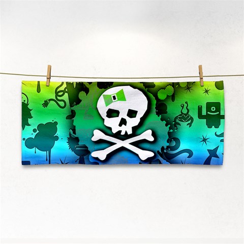 Kawaii Rainbow Skull Hand Towel from ArtsNow.com Front