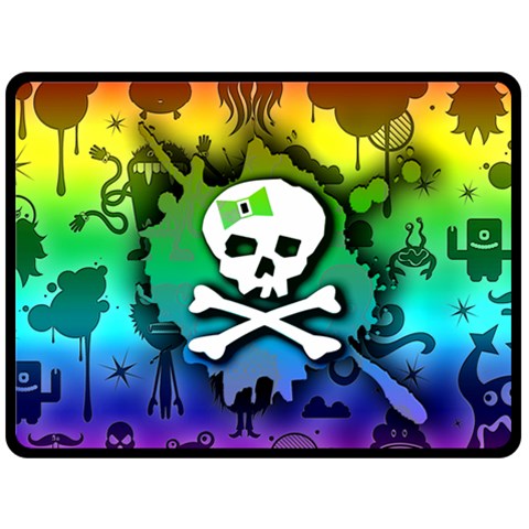 Kawaii Rainbow Skull Fleece Blanket (Large) from ArtsNow.com 80 x60  Blanket Front