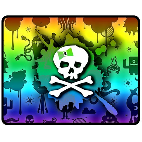 Kawaii Rainbow Skull Fleece Blanket (Medium) from ArtsNow.com 60 x50  Blanket Front