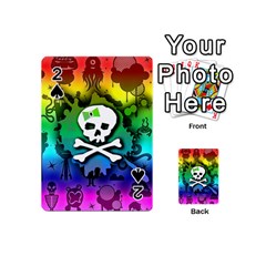 Kawaii Rainbow Skull Playing Cards 54 Designs (Mini) from ArtsNow.com Front - Spade2