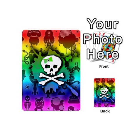 Kawaii Rainbow Skull Playing Cards 54 Designs (Mini) from ArtsNow.com Back