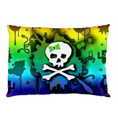 Kawaii Rainbow Skull Pillow Case (Two Sides) from ArtsNow.com Front