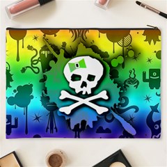 Kawaii Rainbow Skull Cosmetic Bag (XXXL) from ArtsNow.com Back