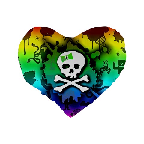 Kawaii Rainbow Skull Standard 16  Premium Heart Shape Cushion  from ArtsNow.com Back