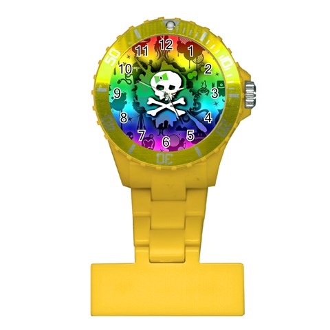 Kawaii Rainbow Skull Plastic Nurses Watch from ArtsNow.com Front