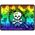 Kawaii Rainbow Skull Double Sided Fleece Blanket (Large)