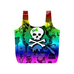 Kawaii Rainbow Skull Full Print Recycle Bag (S) from ArtsNow.com Front