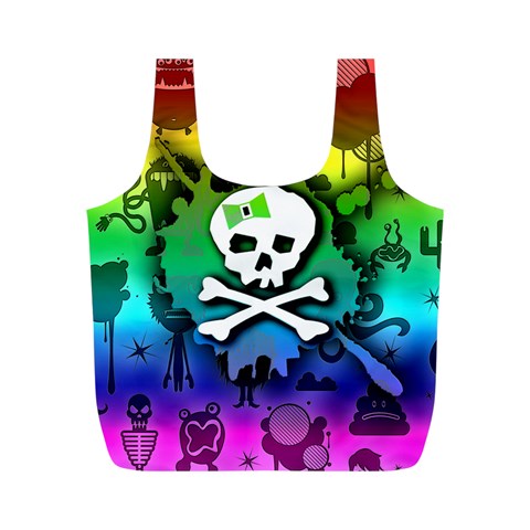 Kawaii Rainbow Skull Full Print Recycle Bag (M) from ArtsNow.com Front