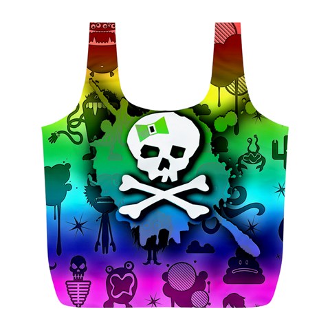 Kawaii Rainbow Skull Full Print Recycle Bag (L) from ArtsNow.com Front